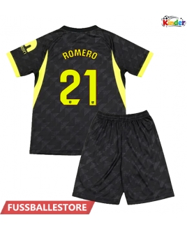 Günstige Atletico Madrid Cristian Romero #21 Auswärts Trikotsatzt Kinder 2026-27 Kurzarm (+ Kurze Hosen)